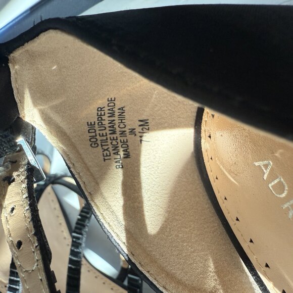 Adrienne Vittadini Goldie Black Satin Heels Size 7.5 M - Picture 4 of 6